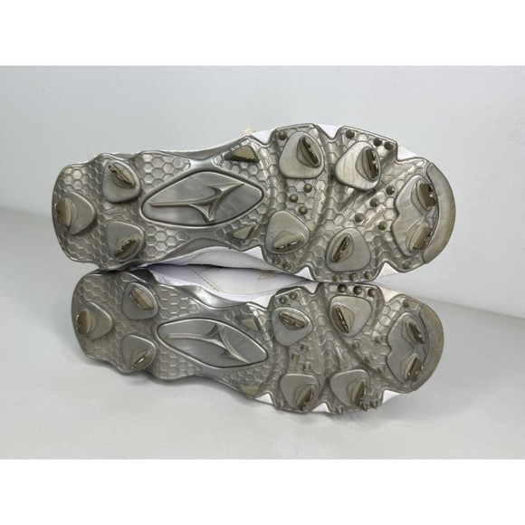 Mizuno Wave 9 Spike White Baseball Cleats Shoes Mens Size 7 - Picture 11 of 15